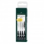 4-Pieces Pitt Artist India Ink Pen, S, F, M, Brush Tip, Black